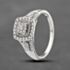 Pre-Owned 9ct White Gold 0.42ct Brilliant Cut Diamond Cushion Shaped Cluster Ring 41482274