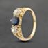 Pre-Owned Antique 18ct Yellow Gold Sapphire & 1.00ct Diamond Three Stone Ring 41482302