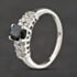 Pre-Owned 14ct White Gold Sapphire & 0.32ct Brilliant Cut Diamond Two Row Diamond Set Shoulders Dress Ring 41482352