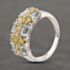 Pre-Owned 9ct White Gold Yellow Topaz & Cubic Zirconia Three Row Ring 41482456