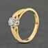 Pre-Owned Vintage Yellow Gold 0.08ct Brilliant Cut Diamond Wing Pattern Shoulders Solitaire Ring 41482472