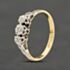 Pre-Owned Yellow Gold 0.03ct Brilliant Cut Diamond Platinum Set Head Three Stone Ring 41482483