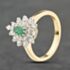 Pre-Owned 9ct Yellow Gold Emerald & 0.50ct Brilliant Cut Diamond Cluster Ring 41482557