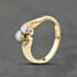 Second Hand 18ct Yellow Gold Brilliant Cut Diamond Twist Diamond Set Shoulders Two Stone Ring 41482664
