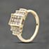 Pre-Owned 9ct Yellow Gold Diamond Oblong Diamond Set Shoulders Cluster Ring 41482666