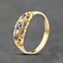 Pre-Owned Vintage Yellow Gold Sapphire & Diamond Boat Design Five Stone Ring 41482671