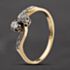 Pre-Owned Vintage Yellow Gold 0.25ct Brilliant Cut Diamond Shoulder Set Twist Two Stone Ring 41482712