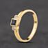 Pre-Owned 18ct Yellow Gold Sapphire & 0.14ct Diamond Square Cut Three Stone Ring 41482732