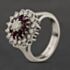 Pre-Owned 18ct White Gold Ruby & 0.75ct Brilliant Cut Diamond Round Cluster Ring 41482751