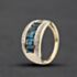 Pre-Owned 9ct Yellow Gold Blue Topaz Three Row Ring 41482761