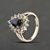Pre-Owned Vintage White Gold Sapphire & 0.60ct Brilliant Cut Diamond Pear Shape Cluster Ring 41482764