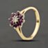 Pre-Owned 18ct Yellow Gold Ruby & 0.10ct Brilliant Cut Diamond Flower Cluster Ring 41482805