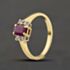 Pre-Owned 18ct Yellow Gold Ruby & 0.16ct Brilliant Cut Diamond Five Stone Ring 41482806