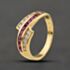 Pre-Owned 18ct Yellow Gold Ruby & 0.20ct Brilliant Cut Diamond Crossover Ring 41482807
