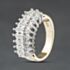 Pre-Owned 9ct Yellow Gold 0.25ct Diamond Three Row Dress Ring 41482819