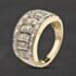 Pre-Owned 9ct Two Colour Gold 0.15ct Diamond Set Band Ring 41482820
