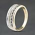 Pre-Owned 9ct Two Colour Gold 0.10ct Diamond Two Row Band Ring 41482821