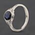 Pre-Owned Platinum Sapphire & 0.11ct Diamond Round Rubover Set Dress Ring 41482840