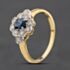 Pre-Owned 18ct Yellow Gold Sapphire & 0.32ct Diamond Flower Cluster Ring 41482842