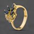 Pre-Owned Yellow Gold Sapphire & 0.18ct Diamond Spray Cluster Ring 41482843