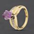Pre-Owned 14ct Yellow Gold Pink Sapphire & 0.20ct Diamond Oval Dress Ring 41482849