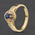 Pre-Owned 18ct Yellow Gold Sapphire & 0.44ct Diamond Round Cluster Ring 41482851