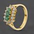 Pre-Owned 18ct Yellow Gold Emerald & 0.42ct Diamond Cluster Ring 41482871