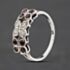 Pre-Owned Vintage White Gold Garnet & 0.16ct Diamond Open Work Flower Design Dress Ring 41482877