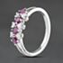 Pre-Owned 18ct White Gold Ruby & Brilliant Cut Diamond Three Row Ring 41482902