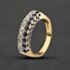 Pre-Owned 18ct Yellow Gold Sapphire & Diamond Two Row Ring 41482931
