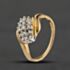 Pre-Owned 9ct Yellow Gold 0.33ct Diamond Three Row Cross Over Cluster Ring 41482948
