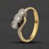 Pre-Owned Vintage Yellow Gold 0.30ct Brilliant Cut Diamond Cross Over Three Stone Ring 41482955