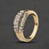 Pre-Owned 9ct Yellow Gold Diamond Graduated Three Row Dress Ring 41482977