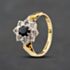 Pre-Owned 18ct Yellow Gold Sapphire & Diamond Flower Cluster Ring 41482980