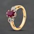 Pre-Owned 18ct Yellow Gold Ruby & 0.50ct Brilliant Cut Diamond Oval Three Stone Ring 41483025