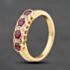 Pre-Owned 18ct Yellow Gold Ruby & 0.06ct Brilliant Cut Diamond Half Eternity Ring 41483026