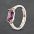 Pre-Owned 18ct White Gold Sapphire & 0.06ct Brilliant Cut Diamond Oblong Three Stone Ring 41483030