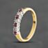 Pre-Owned 18ct Yellow Gold Ruby & 0.09ct Brilliant Cut Diamond Half Eternity Ring 41483094