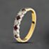 Pre-Owned 18ct Yellow Gold Ruby & 0.10ct Brilliant Cut Diamond Half Eternity Ring 41483095
