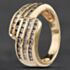 Pre-Owned 14ct Yellow Gold 1.00ct Diamond Three Row Cross Over Dress Ring 41482623
