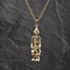 Pre-Owned 9ct Yellow Gold Cubic Zirconia Clown Gemstone Pendant & 24 Inch Belcher Chain 415602163141