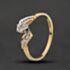Pre-Owned 9ct Yellow Gold Diamond Single Stone Crossover Ring 41671620