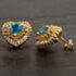 Pre-Owned 14ct Yellow Gold Diamond and Blue Topaz Heart Studs 4217026