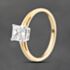 Pre-Owned 9ct Yellow Gold Cubic Zirconia Square Solitaire Ring 43111004