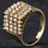 Pre-Owned 14ct Yellow Gold 0.60ct Brilliant Cut Diamond Seven Row Pyramid Design Cluster Ring 4312015