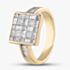 Pre-Owned 14ct Yellow Gold 1.28ct Diamond Square Cluster Ring 431203964