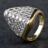 Pre-Owned 9ct Yellow Gold Brilliant Cut Diamond Multi Row Pyramid Design Pave Set Fancy Ring 4312062