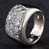 Pre-Owned 18ct White Gold 2.00ct Brilliant Cut Diamond Three Row Pave Set Band Fancy Ring 4312067