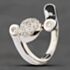 Pre-Owned 14ct White Gold Brilliant Cut Diamond Revolving Heart & Lock Head Dress Ring 43121013