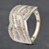 Pre-Owned 14ct Yellow Gold 1.00ct Diamond Seven Row Crossover Band Ring 43121196
